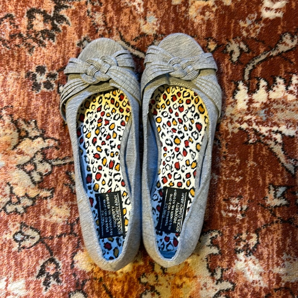Rock & Candy, Shoe, Size 10, Grey, Leopard Print.